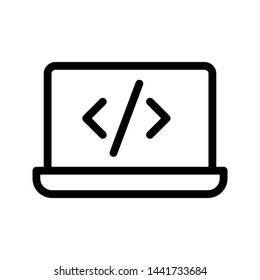 coding thin line vector icon