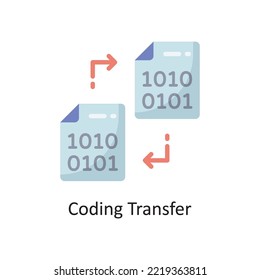 Coding Transfer Vector  Flat Icon Design illustration. Cloud Computing Symbol on White background EPS 10 File