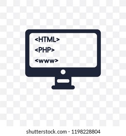 Coding transparent icon. Coding symbol design from Programming collection. Simple element vector illustration on transparent background.