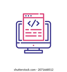 coding vector 2 colours Icon Design illustration. Web Analytics Symbol on White background EPS 10 File