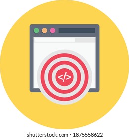 coding vector circle flat icon