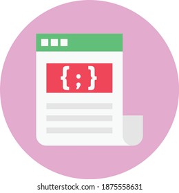 coding vector circle flat icon