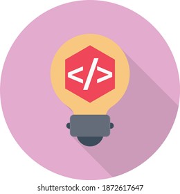 coding vector circle shadow flat icon