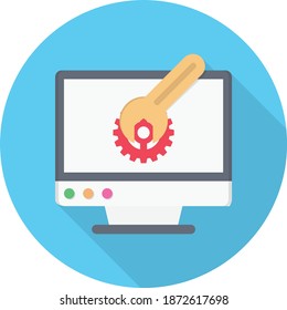 coding vector circle shadow flat icon