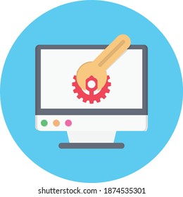 coding vector circle shadow flat icon