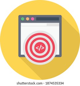 coding vector circle shadow flat icon