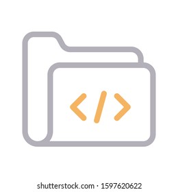 coding vector color line icon 