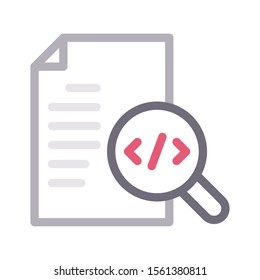 coding vector colour line icon 