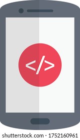 coding vector flat color icon 