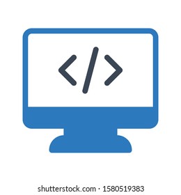 coding vector glyph color icon 