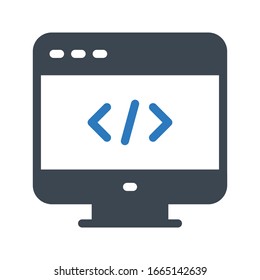 icono de color de glifo vectorial de codificación 