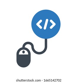 coding vector glyph color icon 