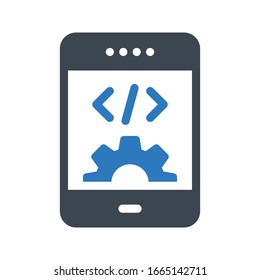 coding vector glyph color icon 