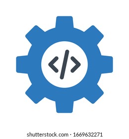 coding vector glyph color icon 