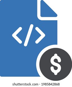 coding vector glyph color icon