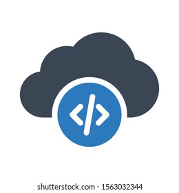 coding vector glyph colour icon 