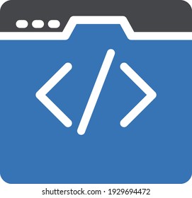 coding vector glyph colour icon