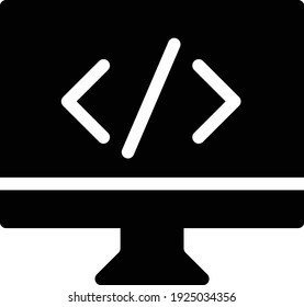 Coding Vector Glyph Flat Icon