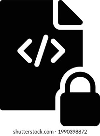 coding vector glyph flat icon