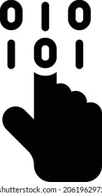 coding vector glyph flat icon