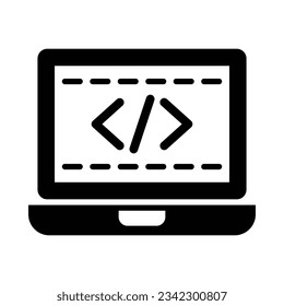 Coding Vector Glyph Icon For Personal And Commercial Use.
