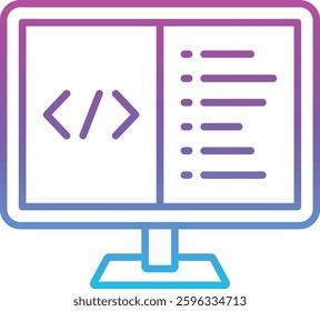 Coding vector icon. Can be used for printing, mobile and web applications.