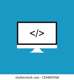 Coding vector icon. Flat design