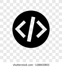 Coding vector icon isolated on transparent background, Coding transparency logo concept