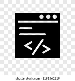 Coding vector icon isolated on transparent background, Coding transparency logo concept