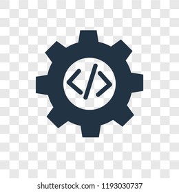 Coding vector icon isolated on transparent background, Coding transparency logo concept