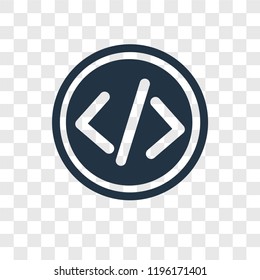 Coding vector icon isolated on transparent background, Coding transparency logo concept