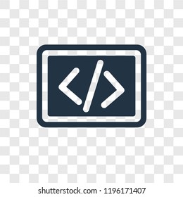 Coding vector icon isolated on transparent background, Coding transparency logo concept