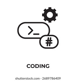 Coding Vector, Icon Or Logo Sign Isolated Symbol Illustration