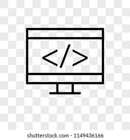 Coding vector icon on transparent background, Coding icon