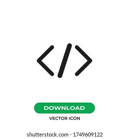 Coding vector icon, simple sign for web site and mobile app.