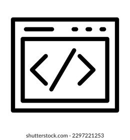 Coding Vector Line Icon Design