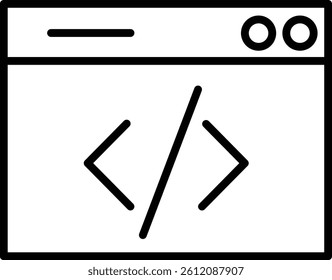Coding Vector Line Icon Design