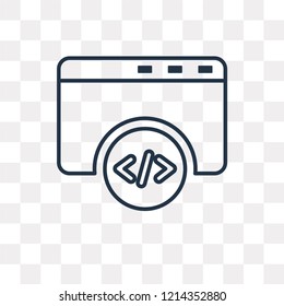 Coding vector outline icon isolated on transparent background, high quality linear Coding transparency concept can be used web and mobile