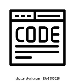 coding vector thin line icon 