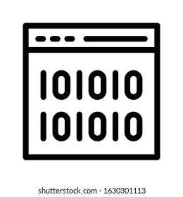 coding vector thin line icon 