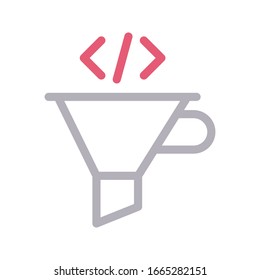coding vector thin line icon 