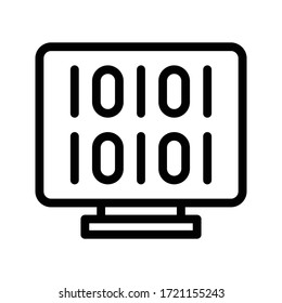 coding vector thin line icon 