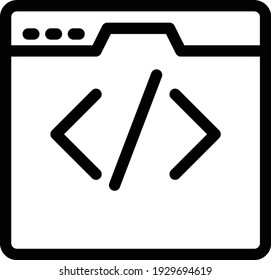 Coding Vector Thin Line Icon