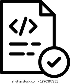 coding vector thin line icon