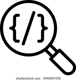 coding vector thin line icon