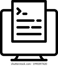 coding vector thin line icon