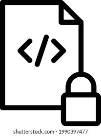 coding vector thin line icon
