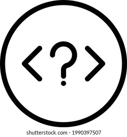 coding vector thin line icon