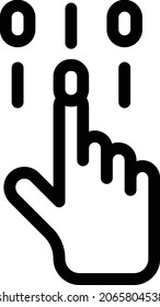 coding vector thin line  icon