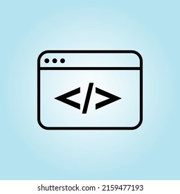 Coding web site icon resizable vector
